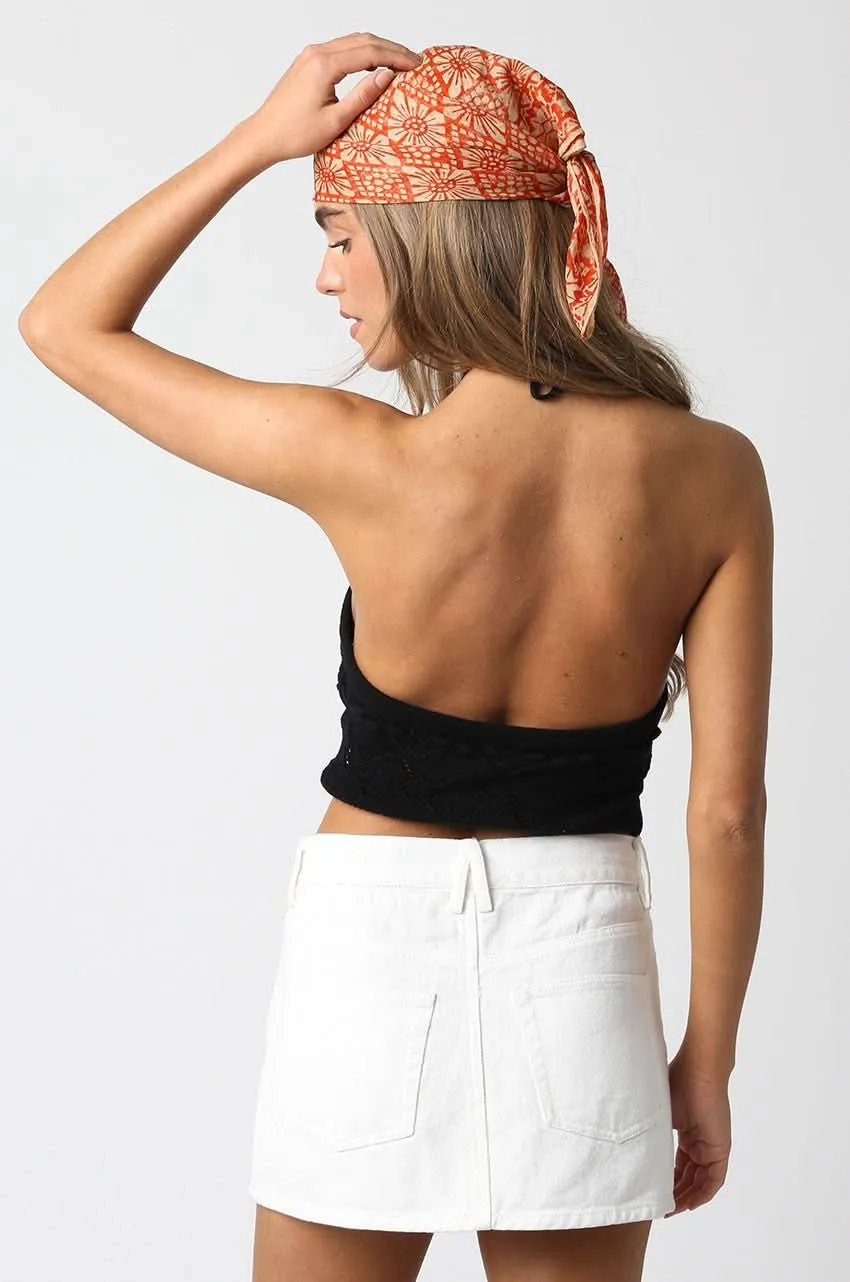 Monica Off White Denim Mini Skirt sold by Boho Pink product image thumbnail 3
