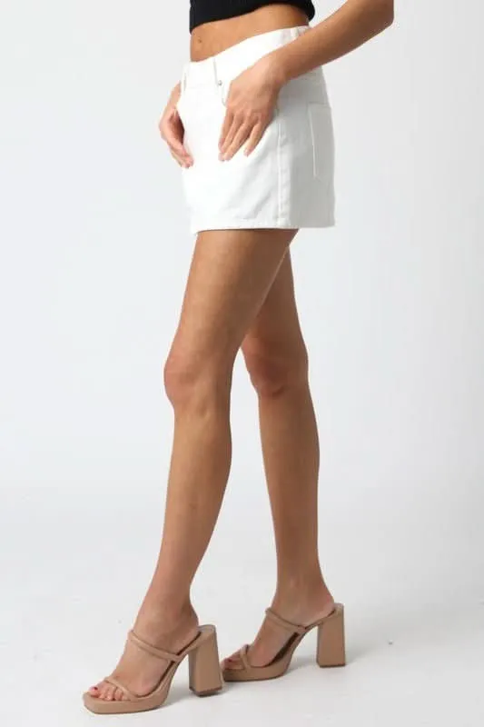 Monica Off White Denim Mini Skirt sold by Boho Pink product image thumbnail 4