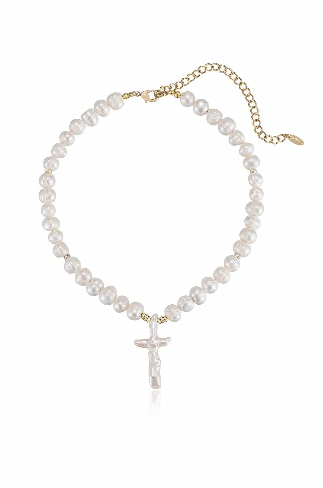 Ettika Organic Pearl Cross Necklace sold by Boho Pink product image thumbnail 2