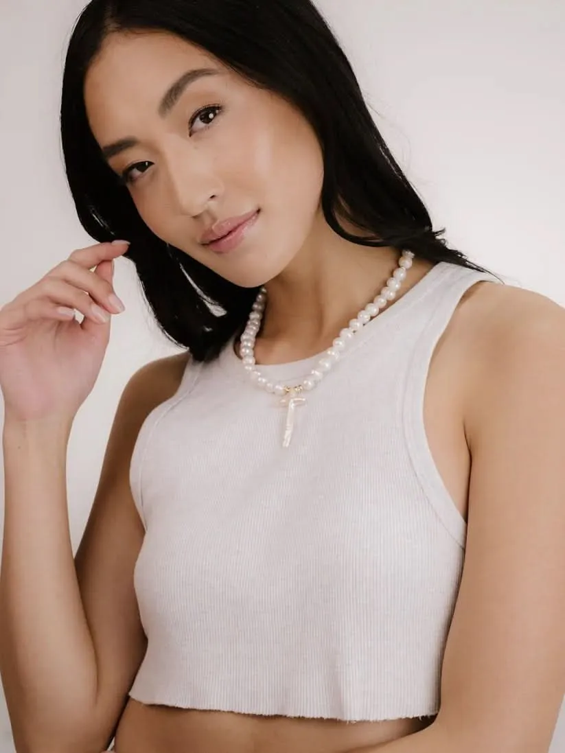 Ettika Organic Pearl Cross Necklace sold by Boho Pink product image thumbnail 3