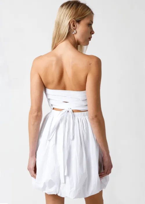 Pippa White Strapless Bubble Dress sold by Boho Pink product image thumbnail 3