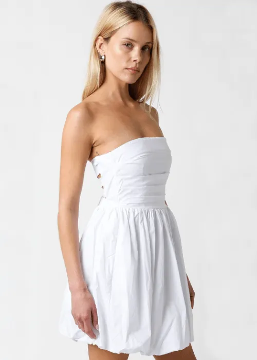 Pippa White Strapless Bubble Dress sold by Boho Pink product image thumbnail 2