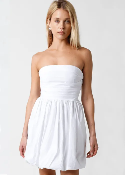 Pippa White Strapless Bubble Dress sold by Boho Pink