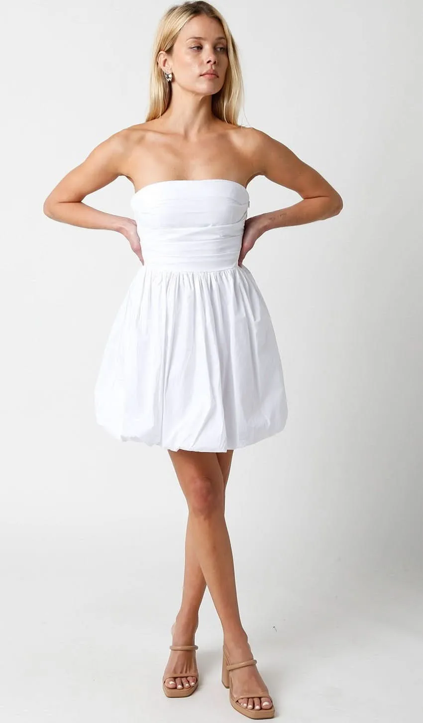 Pippa White Strapless Bubble Dress sold by Boho Pink product image thumbnail 4