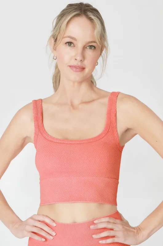 NIKIBIKI Vintage Melon Cropped Chevron Tank sold by Boho Pink