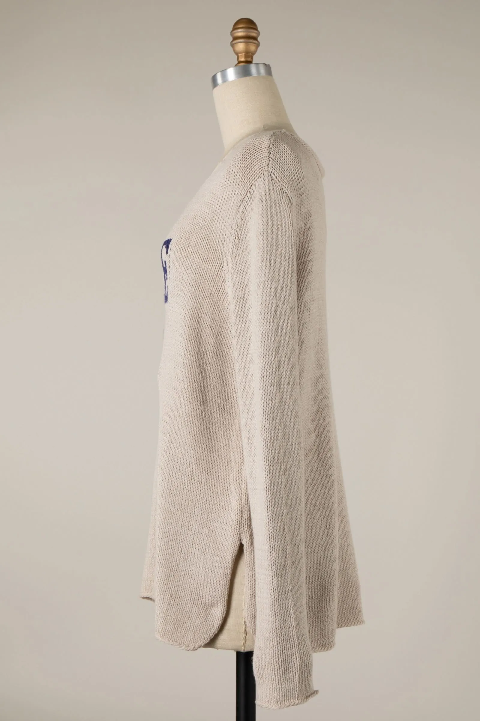 Lake Life Khaki and Navy Sweater sold by Boho Pink product image thumbnail 2