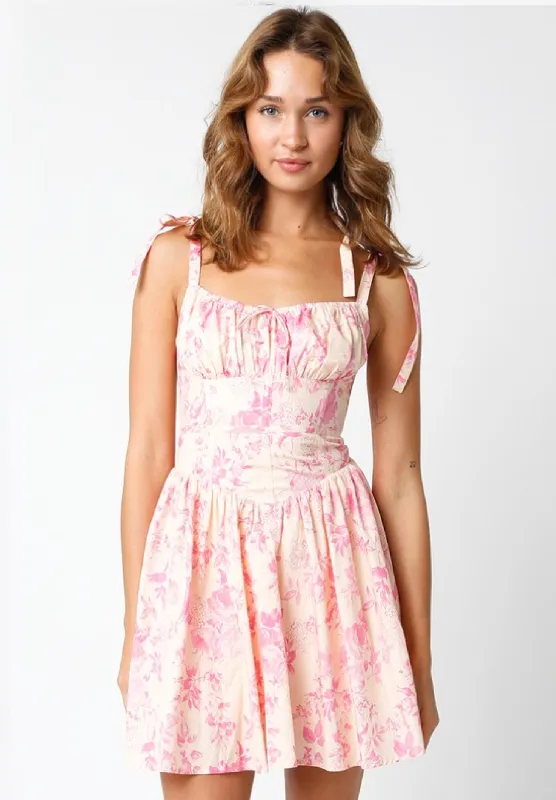 Chateau Blush Pink Floral Bustier Dress sold by Boho Pink