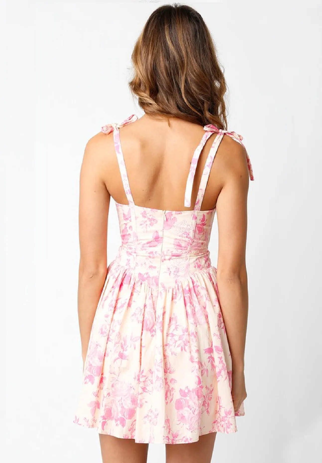 Chateau Blush Pink Floral Bustier Dress sold by Boho Pink product image thumbnail 3