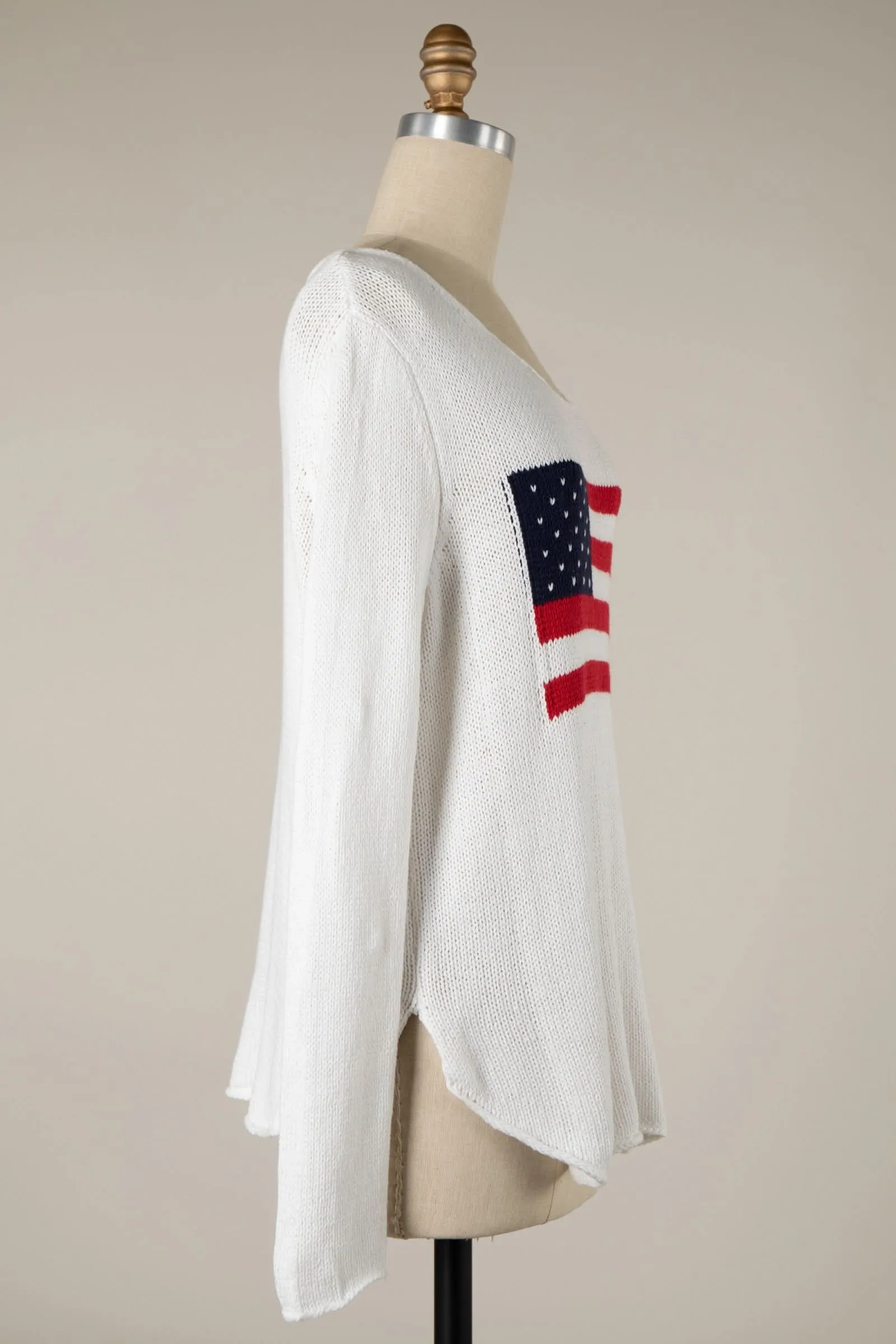 Miss Americana White Flag Sweater sold by Boho Pink product image thumbnail 2