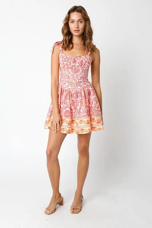 Chateau Orange Floral Bustier Dress sold by Boho Pink product image thumbnail 4