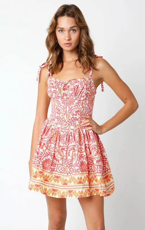 Chateau Orange Floral Bustier Dress sold by Boho Pink