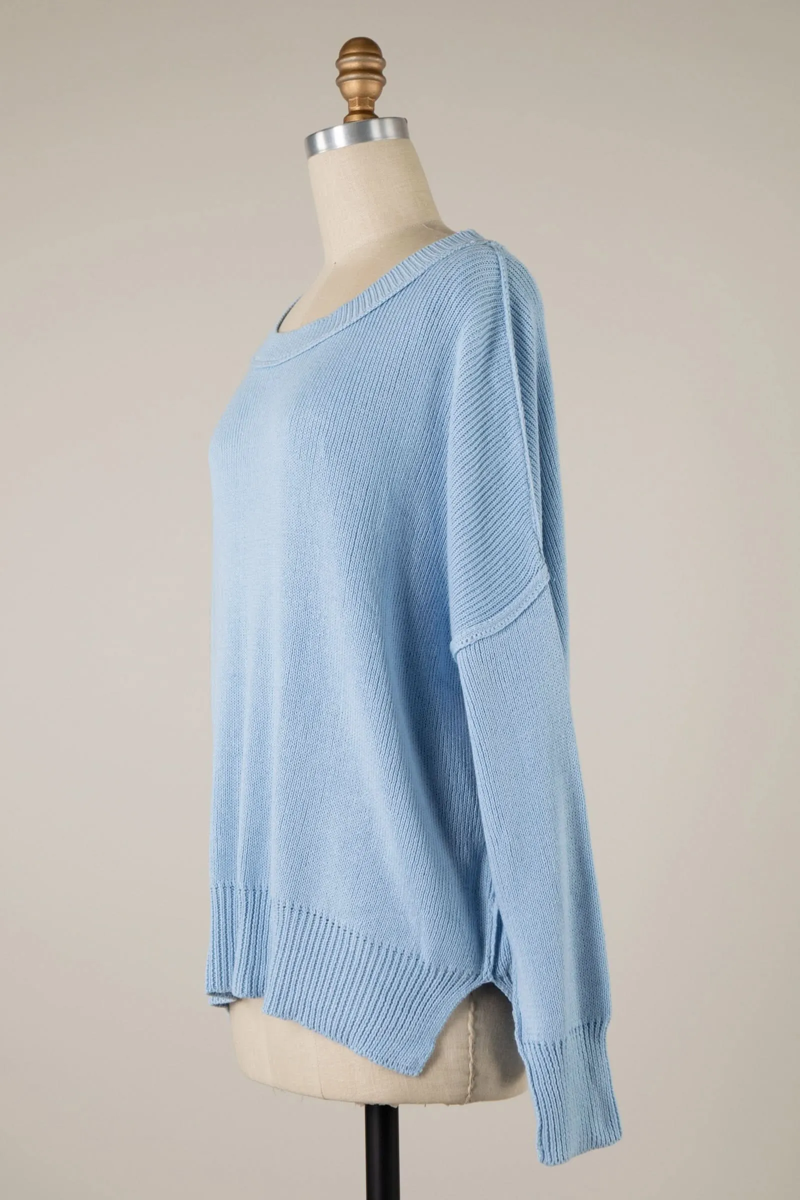 Coffee Date Light Blue Oversized Sweater sold by Boho Pink product image thumbnail 2