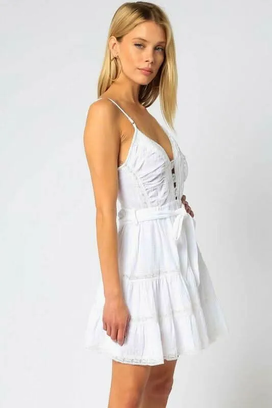 Annalise White Lace Trim Dress sold by Boho Pink product image thumbnail 4