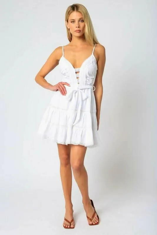 Annalise White Lace Trim Dress sold by Boho Pink product image thumbnail 3