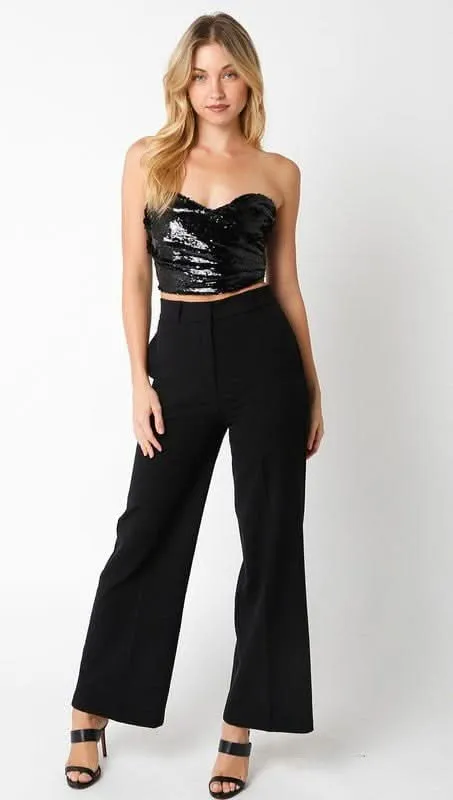 Late Night Black Sequin Tube Top sold by Boho Pink product image thumbnail 3