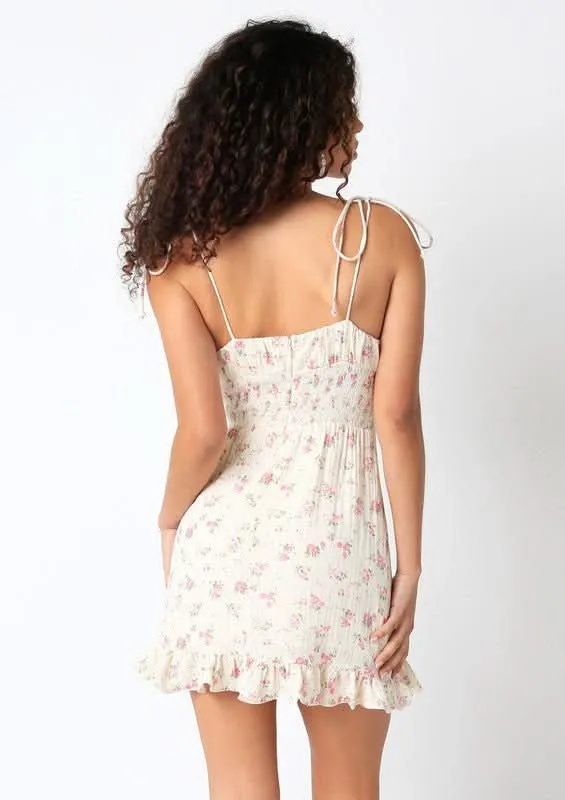 Lucia Cream and Pink Floral Mini Dress sold by Boho Pink product image thumbnail 3