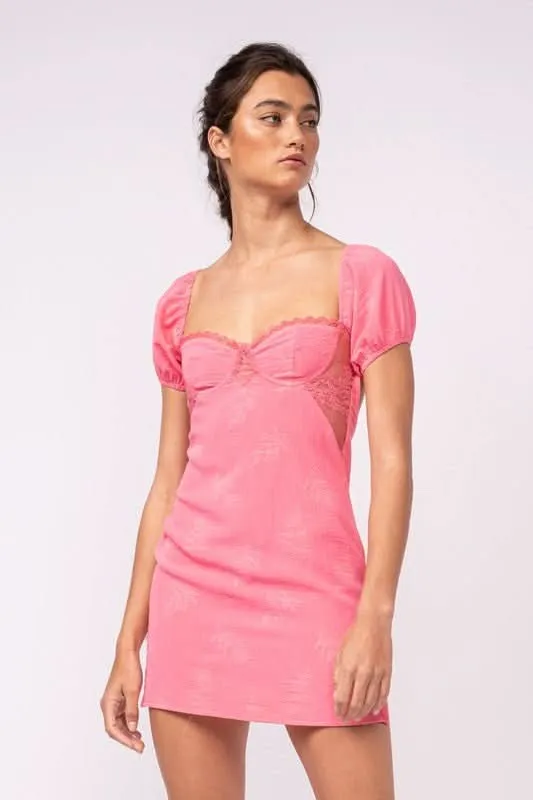 Delilah Pink Puff Sleeve Bustier Dress sold by Boho Pink product image thumbnail 5