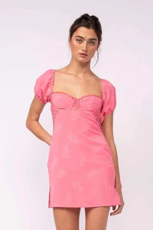 Delilah Pink Puff Sleeve Bustier Dress sold by Boho Pink product image thumbnail 4