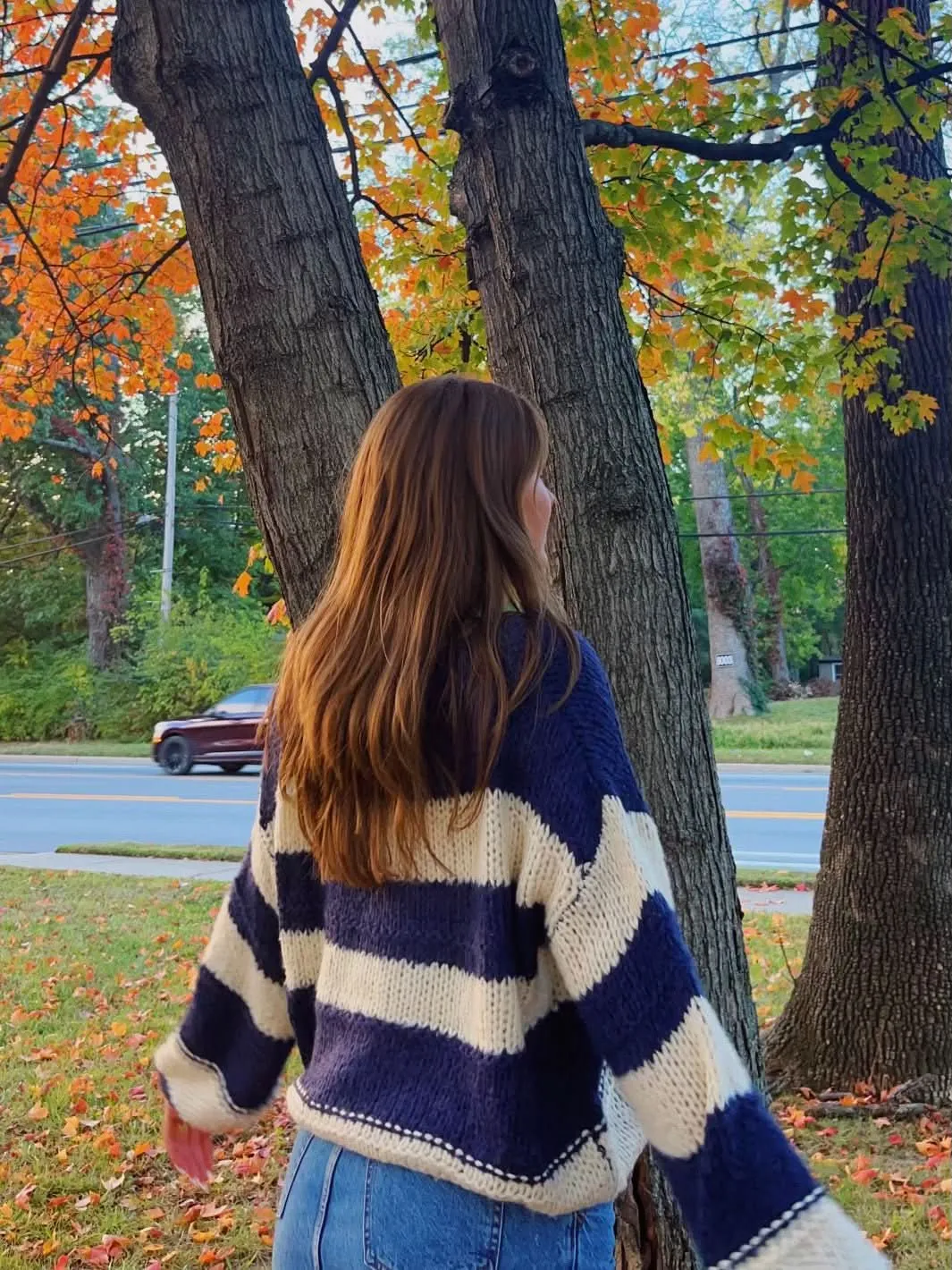 Poppy Navy and Cream Striped Oversized Sweater sold by Boho Pink product image thumbnail 4