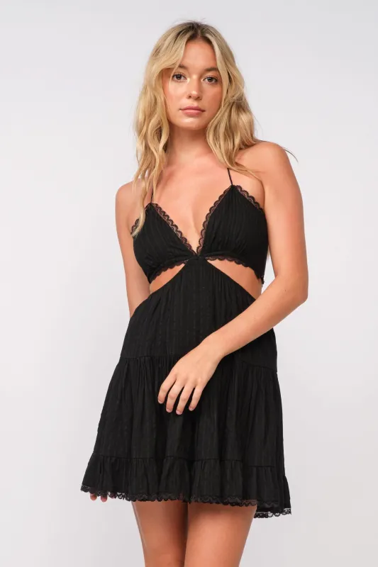 Garden Muse Black Halter Dress sold by Boho Pink