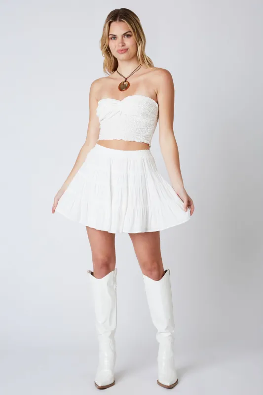 Vanessa White Tiered Mini Skirt made by Cotton Candy LA