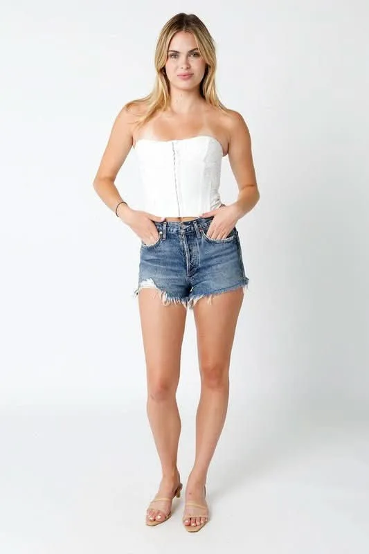 Amalfi White Eyelet Bustier Crop Top sold by Boho Pink product image thumbnail 2