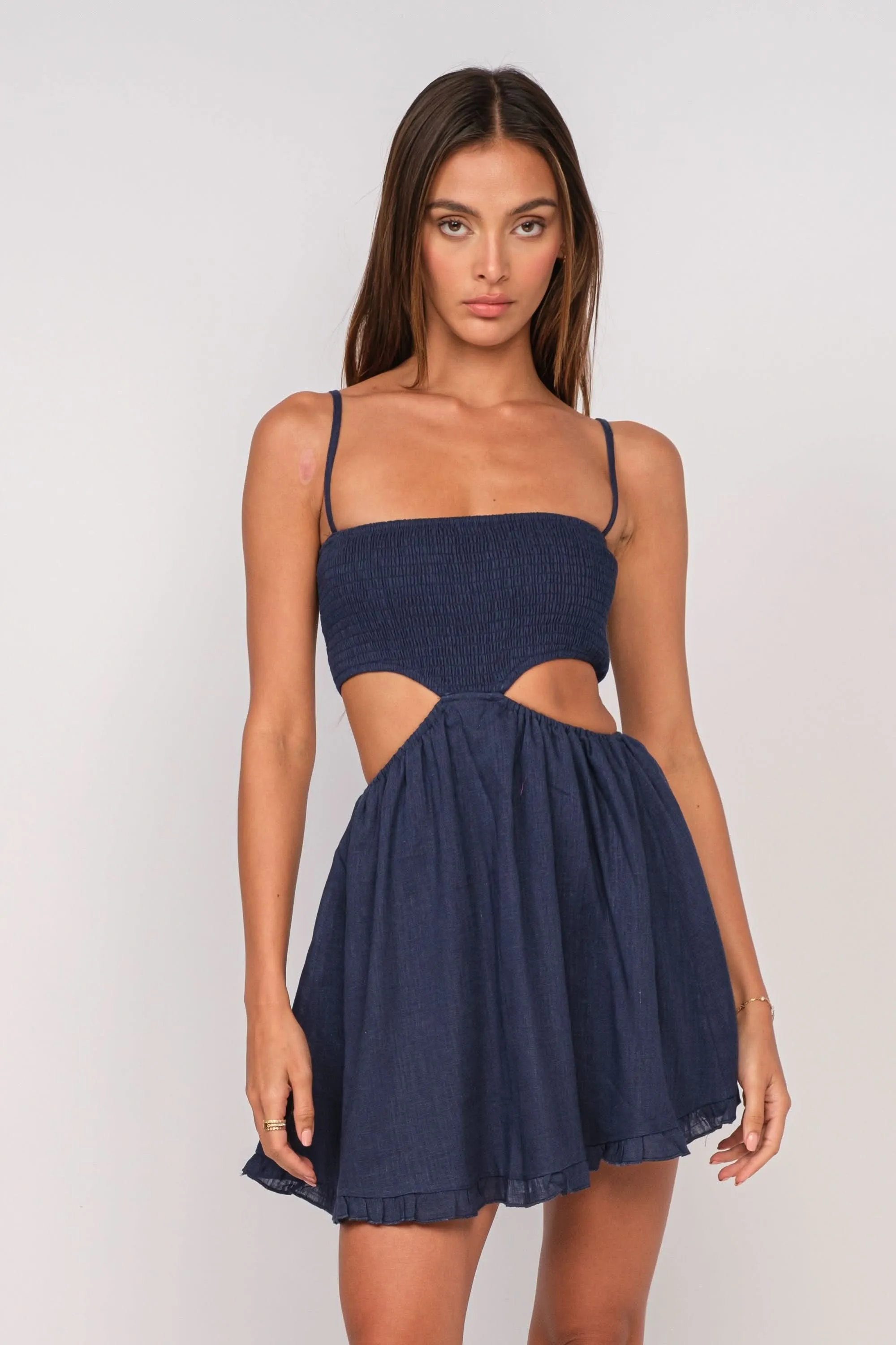 Nadia Navy Blue Cutout Mini Dress sold by Boho Pink product image thumbnail 5