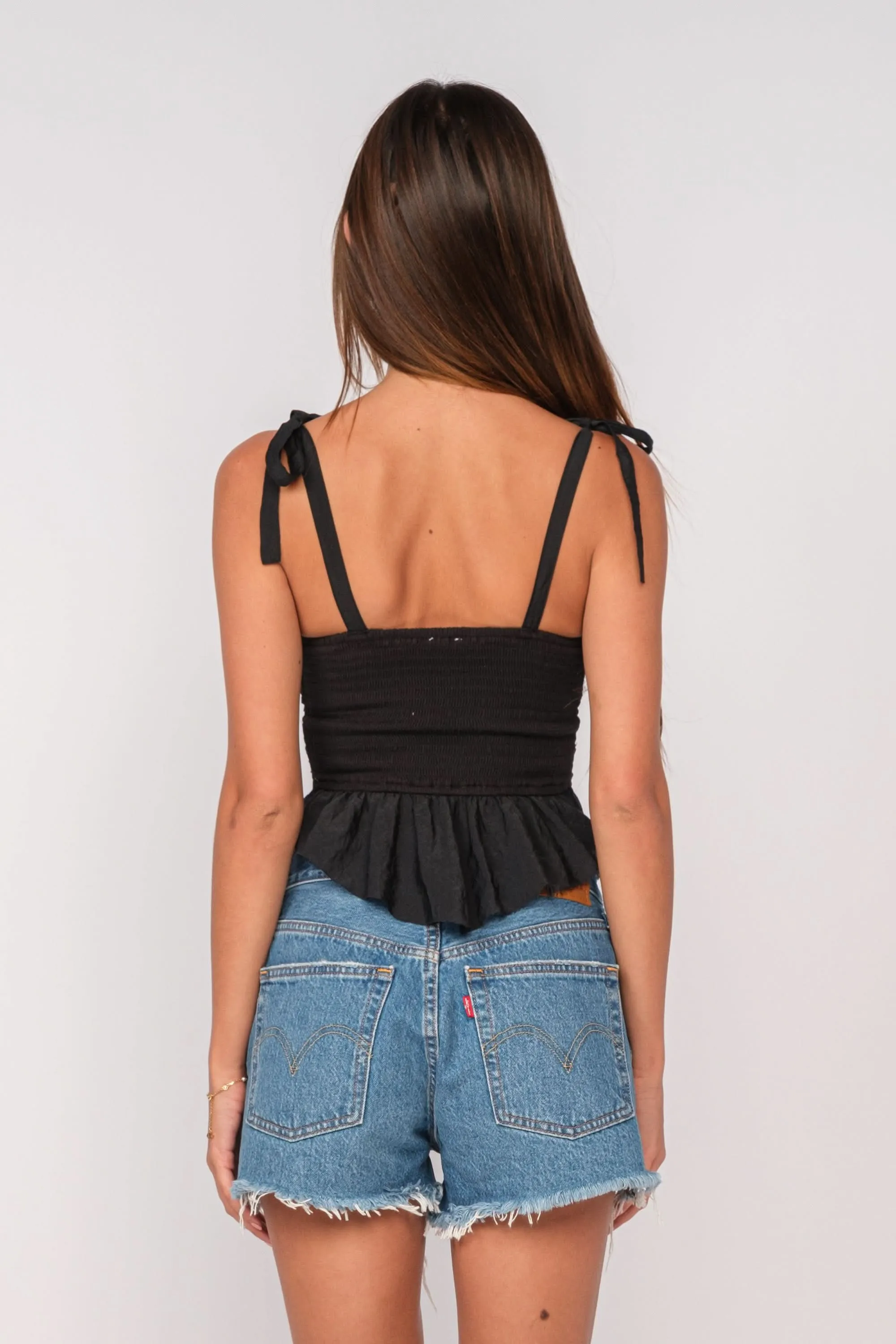 Elyse Black Peplum Top sold by Boho Pink product image thumbnail 3