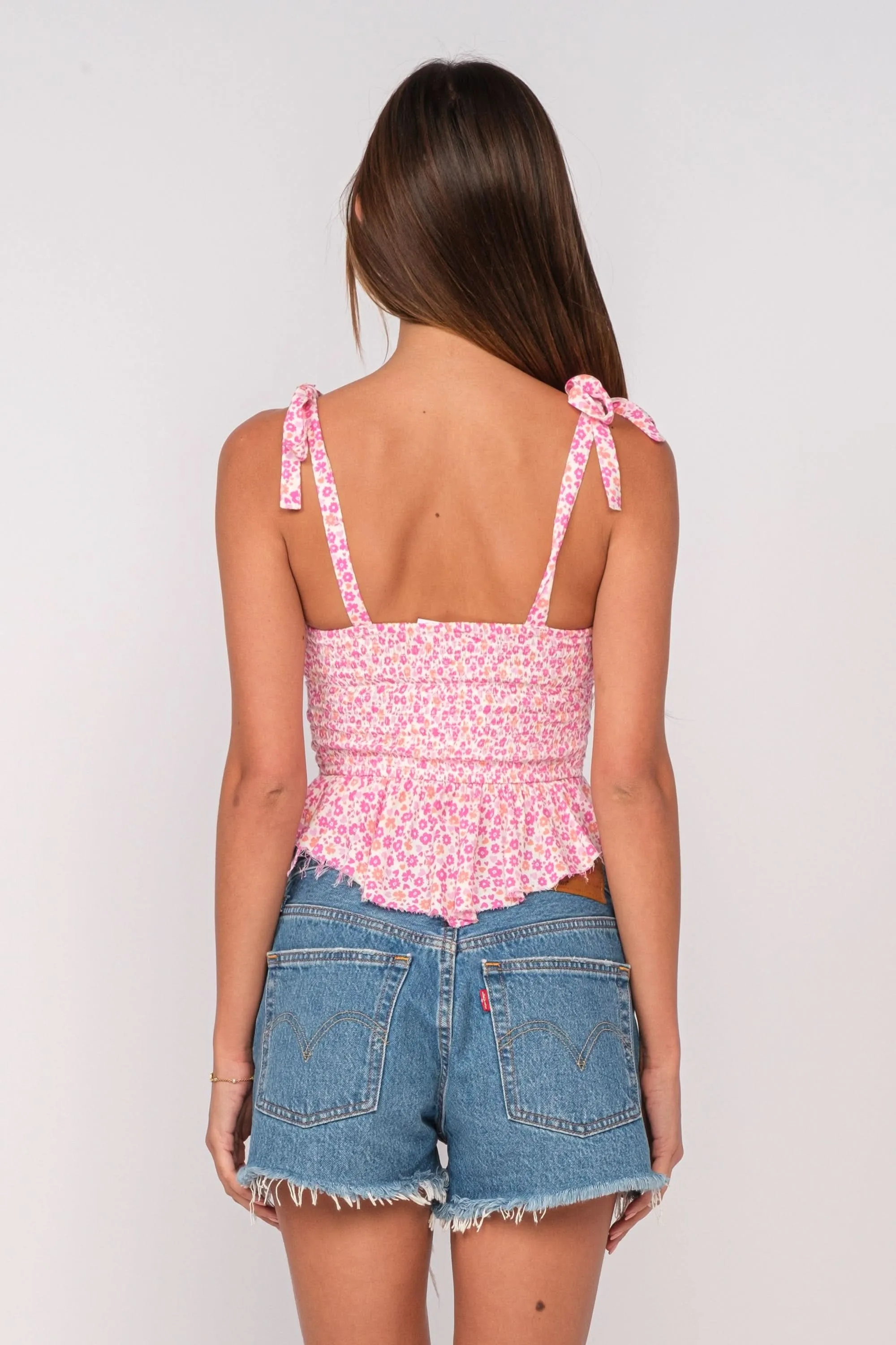 Elyse Pink Floral Peplum Top sold by Boho Pink product image thumbnail 5