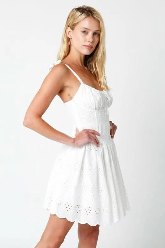 Chateau White Eyelet Bustier Dress sold by Boho Pink product image thumbnail 4