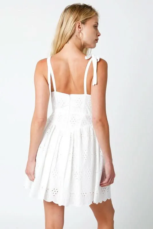 Chateau White Eyelet Bustier Dress sold by Boho Pink product image thumbnail 2