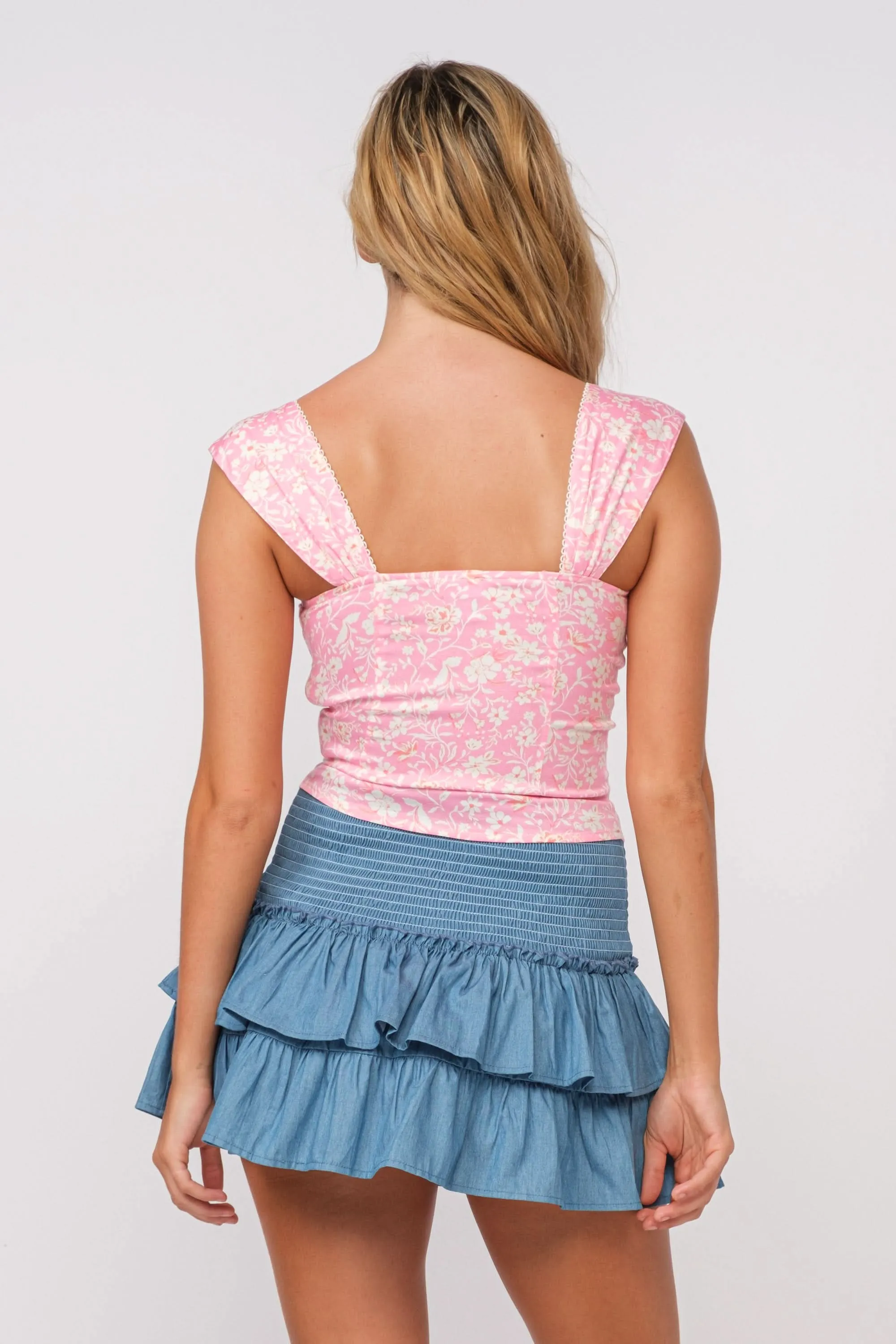Selma Pink Floral Corset Top sold by Boho Pink product image thumbnail 2