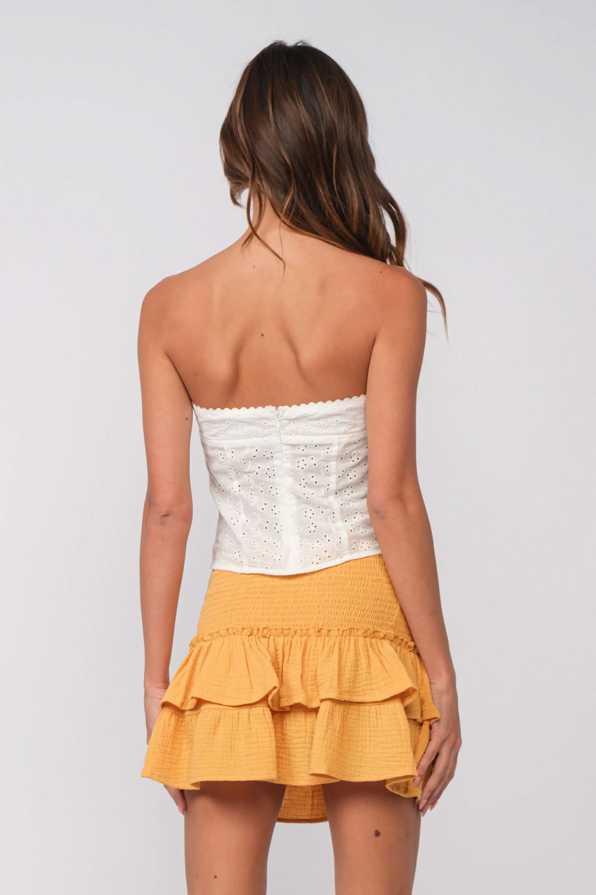 Carly White Eyelet Tube Top sold by Boho Pink product image thumbnail 3