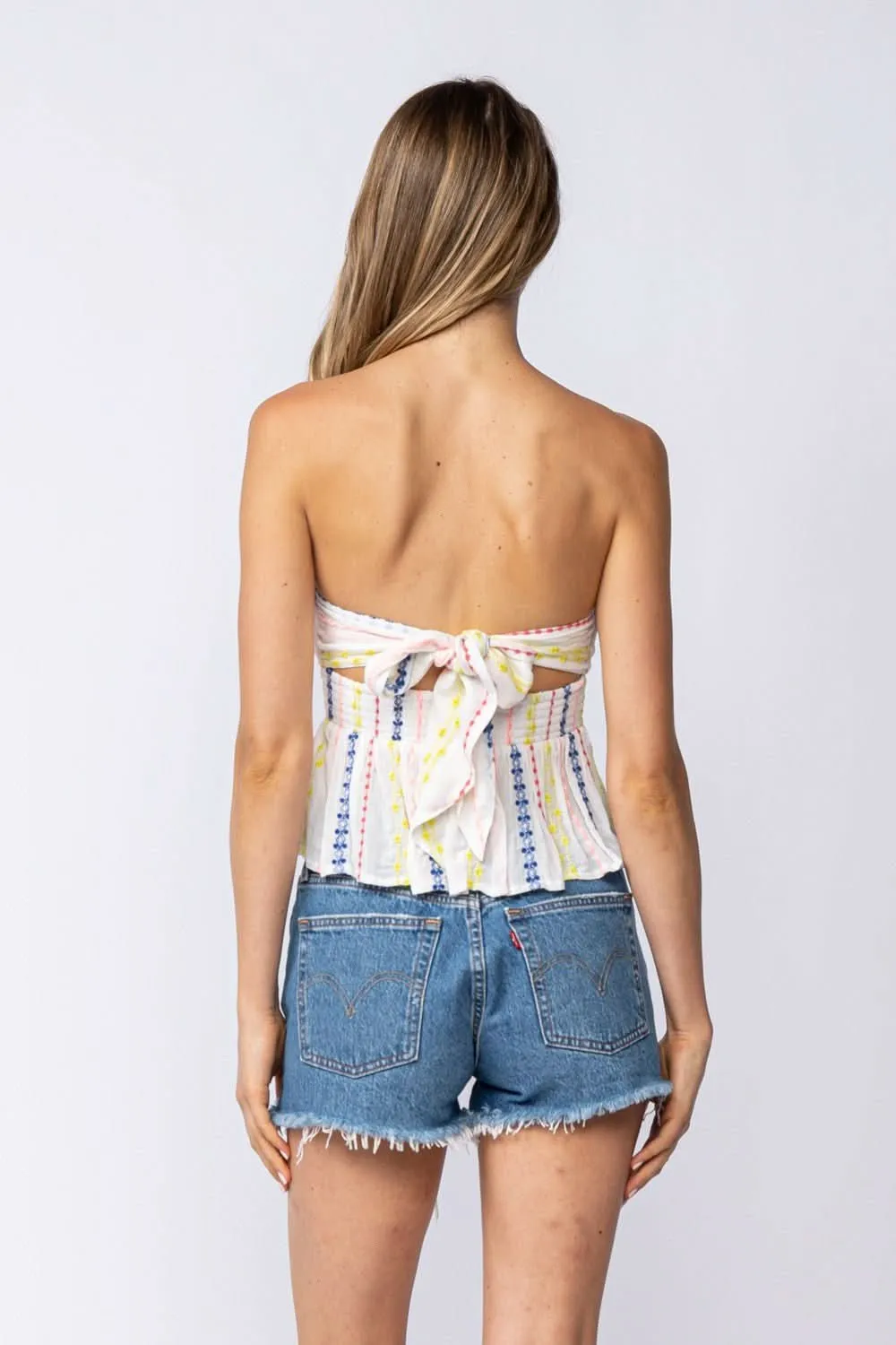 Amelia White Embroidered Strapless Top sold by Boho Pink product image thumbnail 5