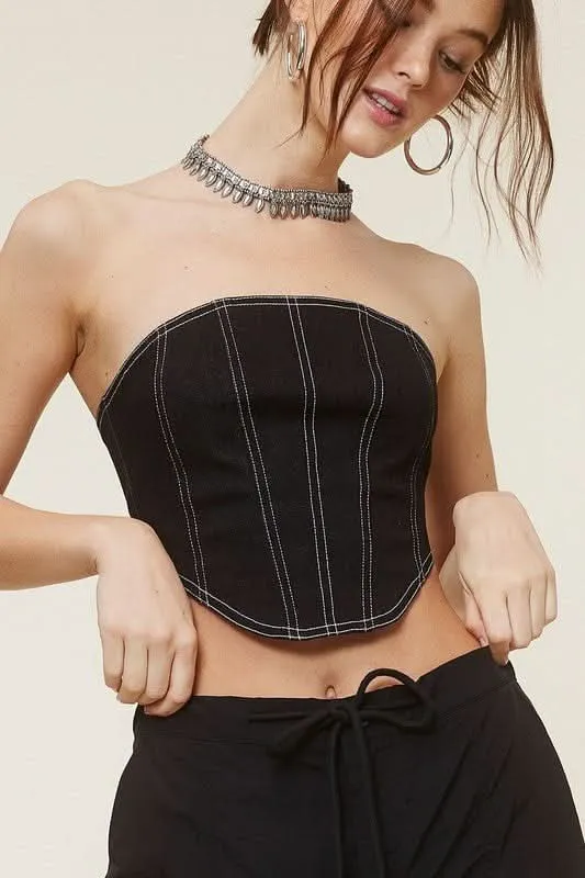 Carolee Black Strapless Bustier Top sold by Boho Pink product image thumbnail 5