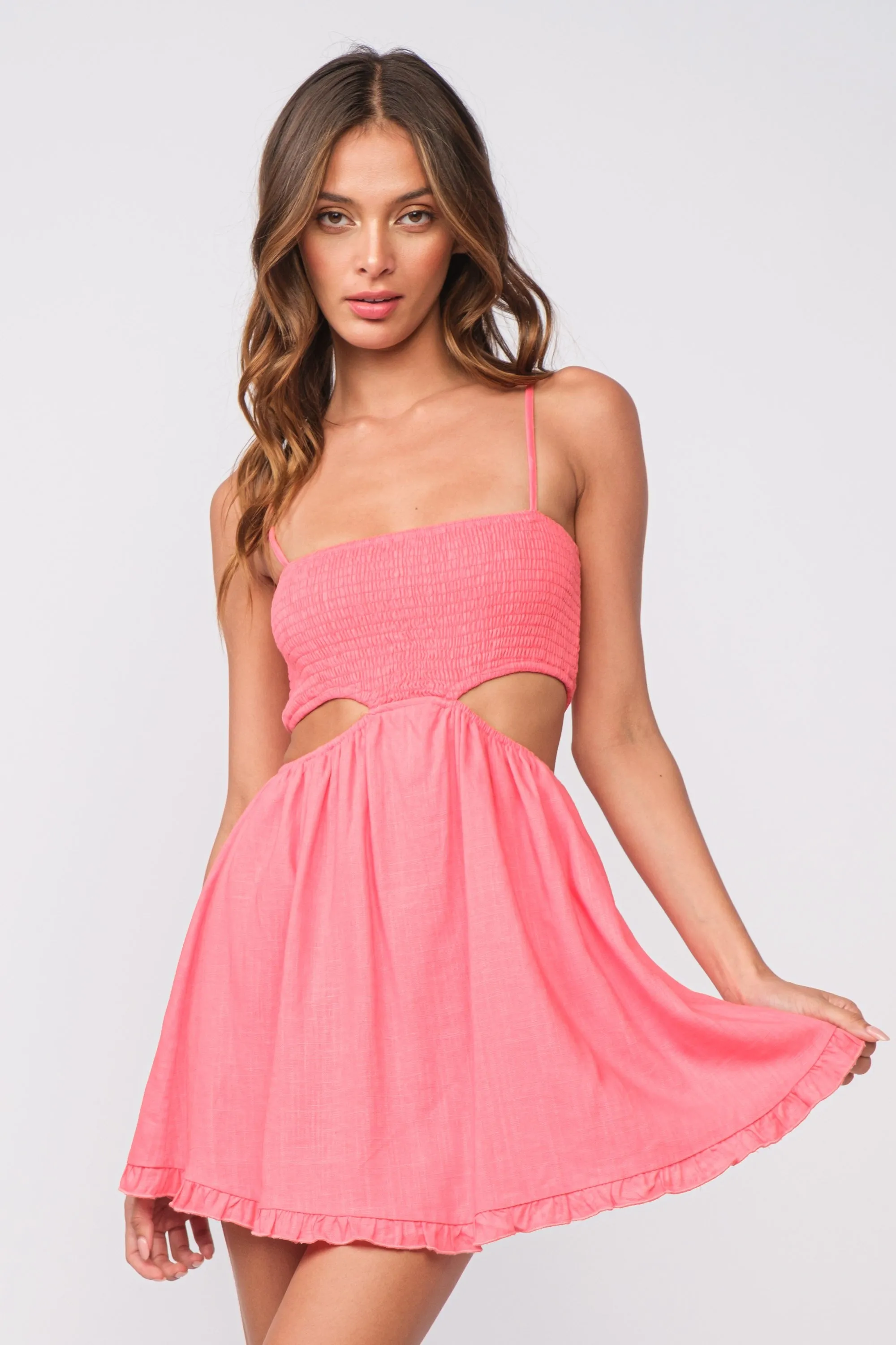 Nadia Pink Cutout Mini Dress sold by Boho Pink
