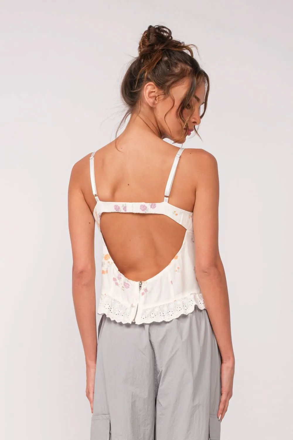 Hard to Ignore White Floral Corset Top sold by Boho Pink product image thumbnail 3