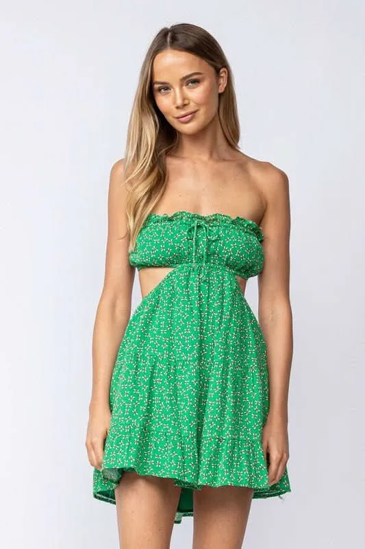 Rachel Green Floral Print Strapless Mini Dress sold by Boho Pink product image thumbnail 4