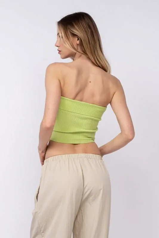 Ashley Lime Ribbed Tube Top sold by Boho Pink product image thumbnail 3