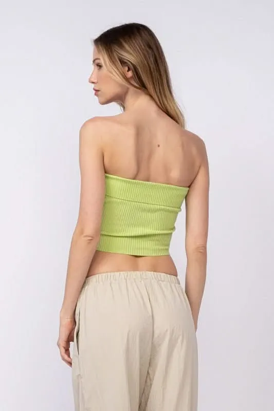 Ashley Lime Ribbed Tube Top sold by Boho Pink product image thumbnail 4