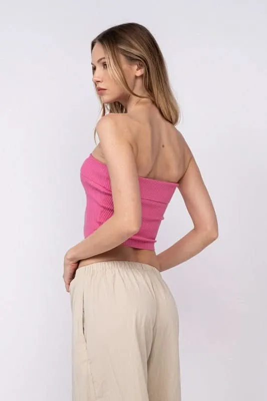 Ashley Pink Ribbed Tube Top sold by Boho Pink product image thumbnail 4