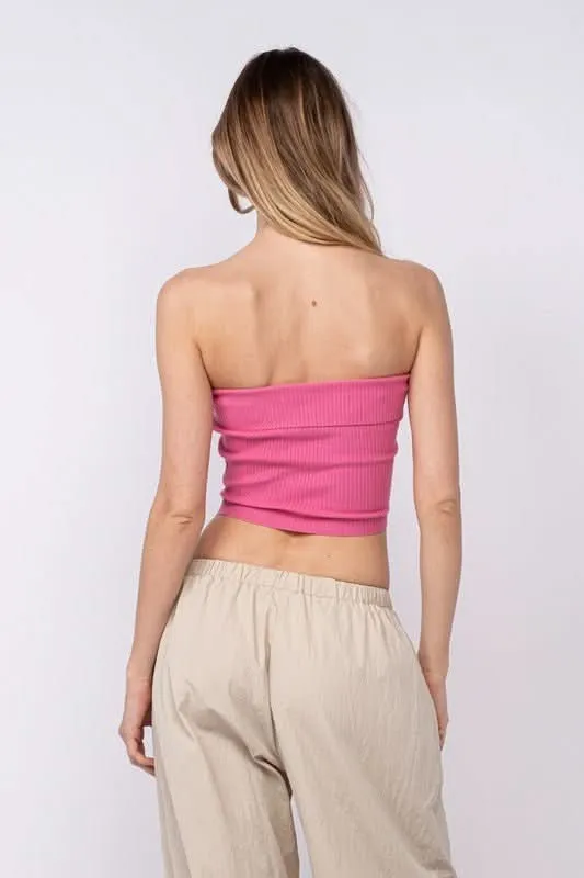 Ashley Pink Ribbed Tube Top sold by Boho Pink product image thumbnail 5