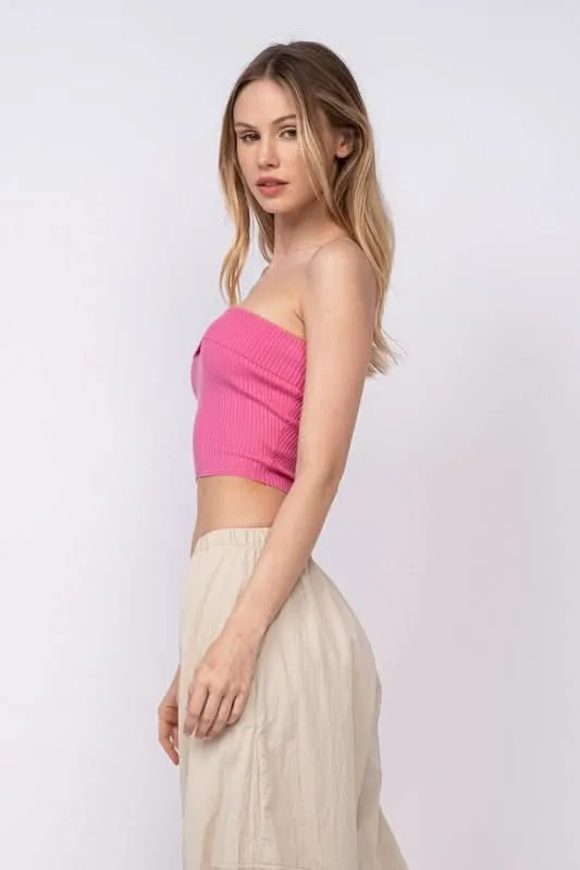 Ashley Pink Ribbed Tube Top sold by Boho Pink product image thumbnail 3