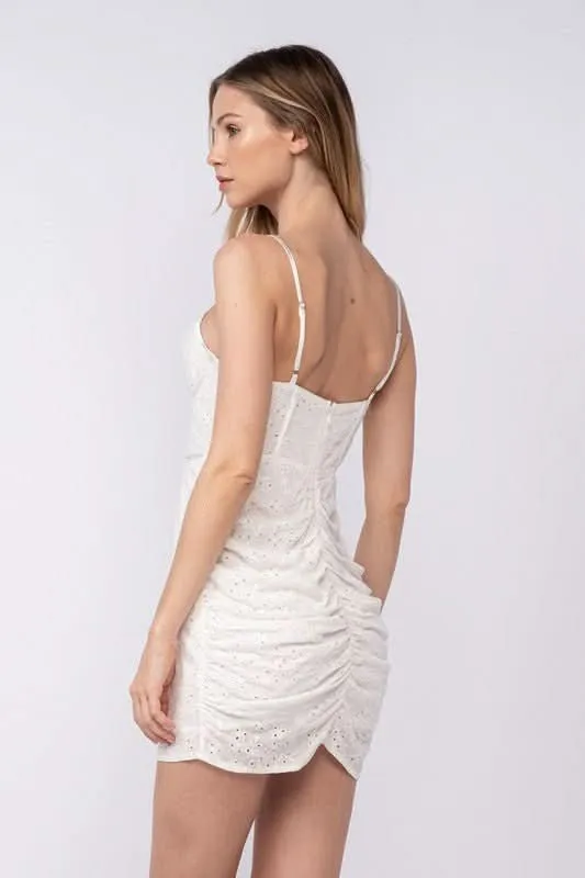 Sandra White Eyelet Bustier Mini Dress sold by Boho Pink product image thumbnail 3