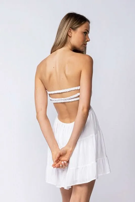 Rachel White Strapless Mini Dress sold by Boho Pink product image thumbnail 3