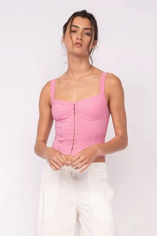 Ibiza Pink Cropped Corset Tank sold by Boho Pink product image thumbnail 5
