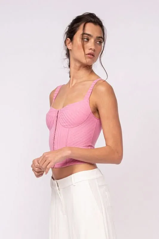 Ibiza Pink Cropped Corset Tank sold by Boho Pink product image thumbnail 2
