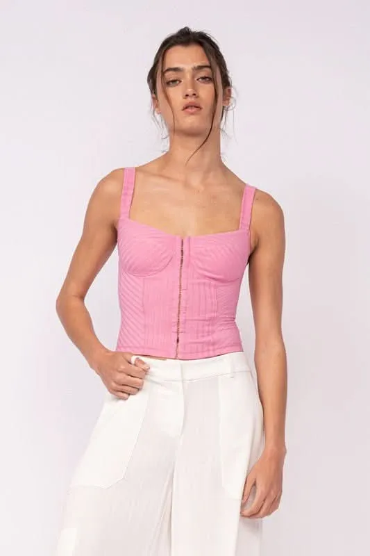 Ibiza Pink Cropped Corset Tank sold by Boho Pink product image thumbnail 4
