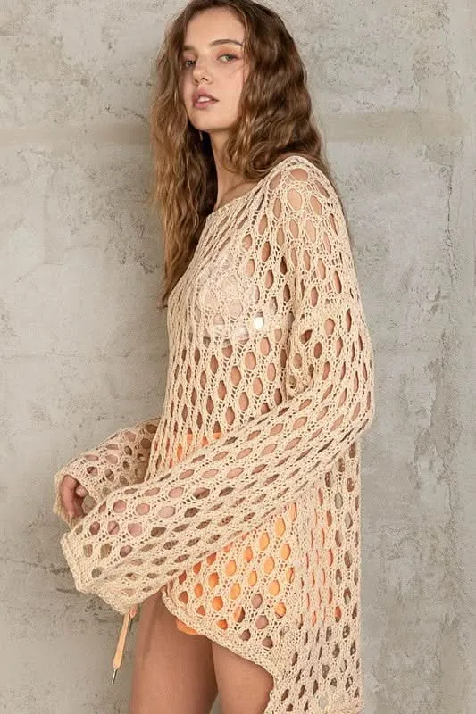 Nadia Yellow Sheer Crochet Sweater sold by Boho Pink product image thumbnail 2