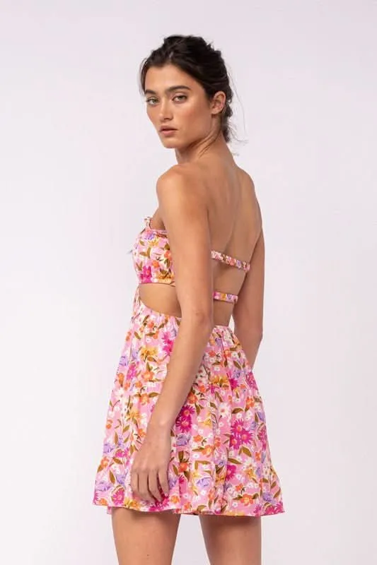 Rachel Pink Daisy Print Strapless Mini Dress sold by Boho Pink product image thumbnail 5